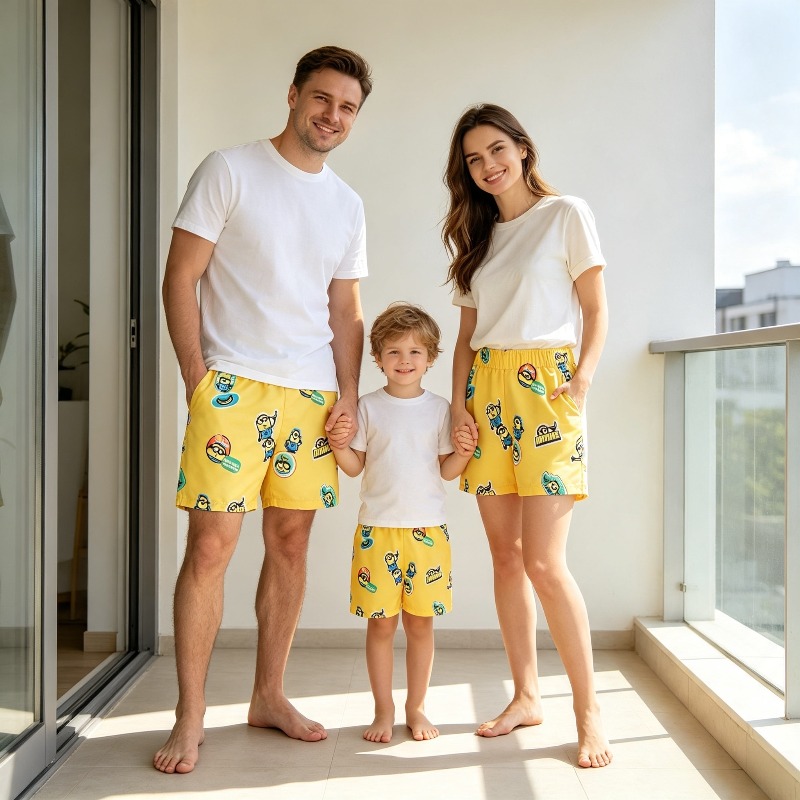 Boyshort Underwear - ボーイズミニオンプリントスイムショーツ速乾性弾性ウエストビーチボードショーツ子供漫画水着夏プールサーフ水着