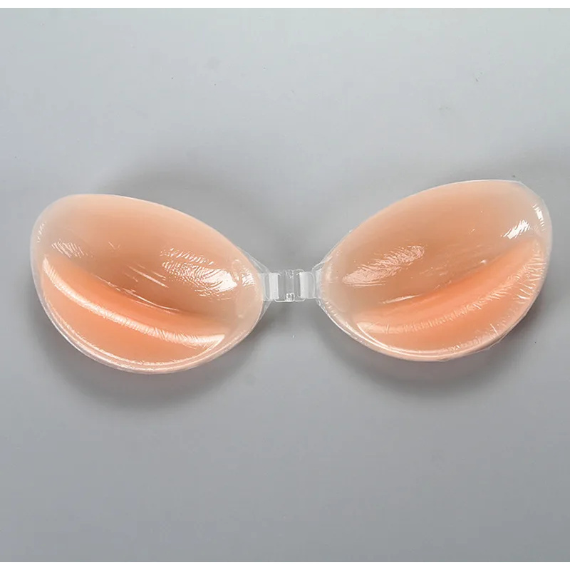 Strapless Bra Backless - NuBra シリコンブラ 女性用 - 粘着式バックレスストラップレスプッシュアップブラ、フロントクロージャー付きの目に見えない粘着ジェルパッド