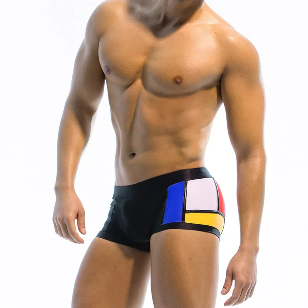 Boyshort Underwear - メンズカラーブロックサーフショーツパンツ、水着、水着、ボクサー水着、ブリーフ、スクエアレッグ水着、ボードショーツ、パンツ