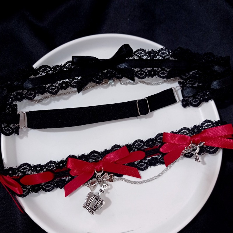 セクシーな調節可能な伸縮性レッグチェーン、ブラックレースのリ - Garter Belt Set のレビューと価格