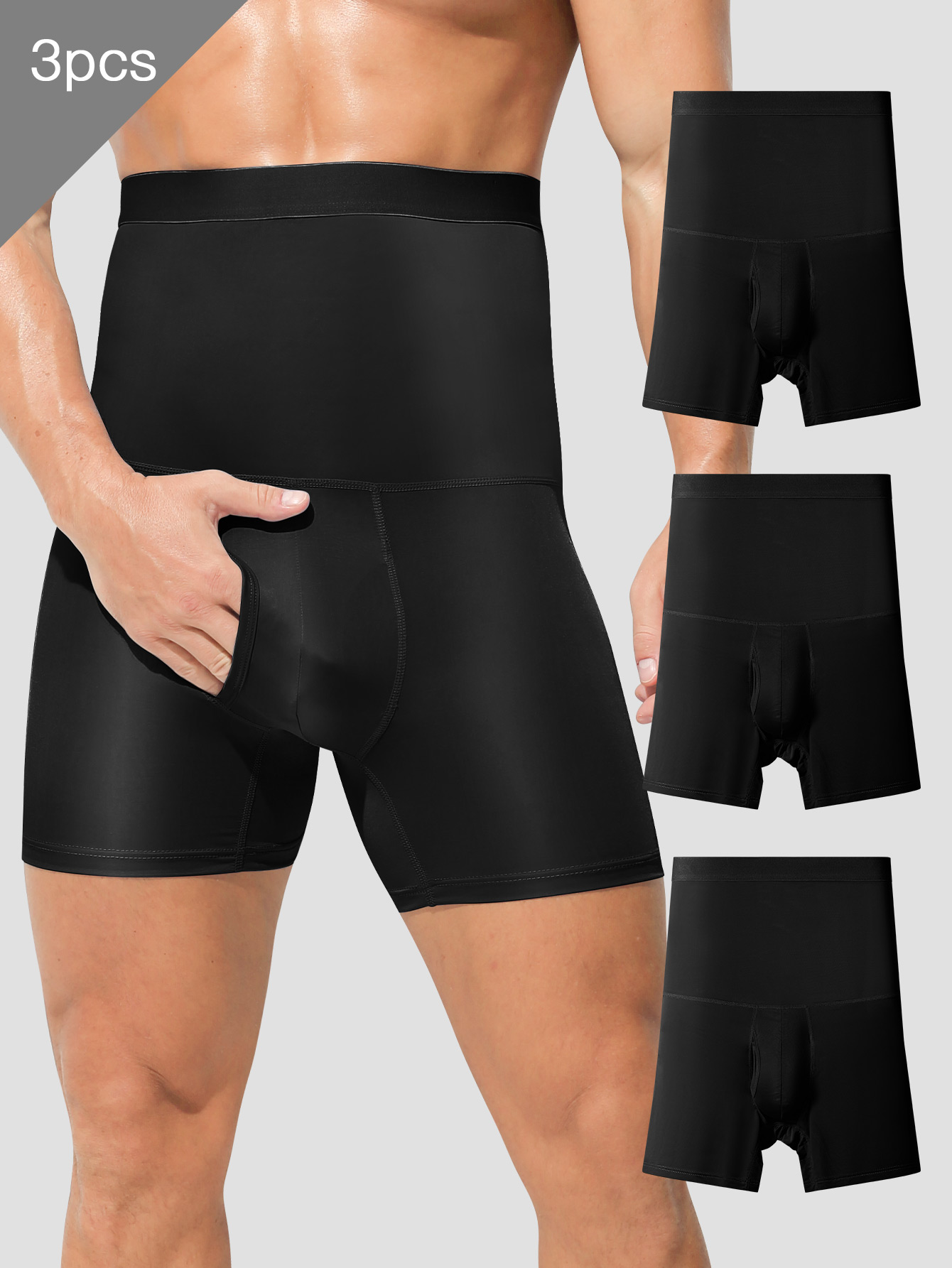メンズスポーツ下着3枚：ハイウエスト、ベルト付き、ロング丈、 - Corset Waist Cinch のレビューと価格