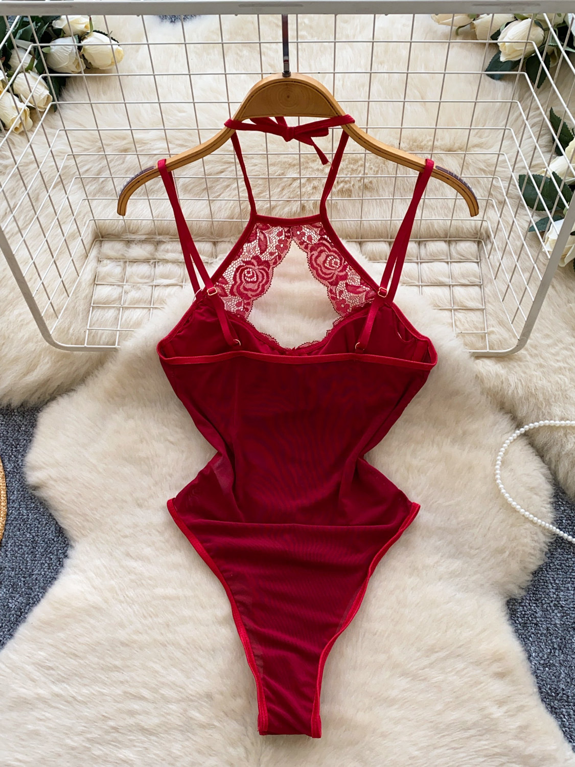 フォームリナ セクシー レディース ホルターネック レース  - Lace Teddy Lingerie のレビューと価格