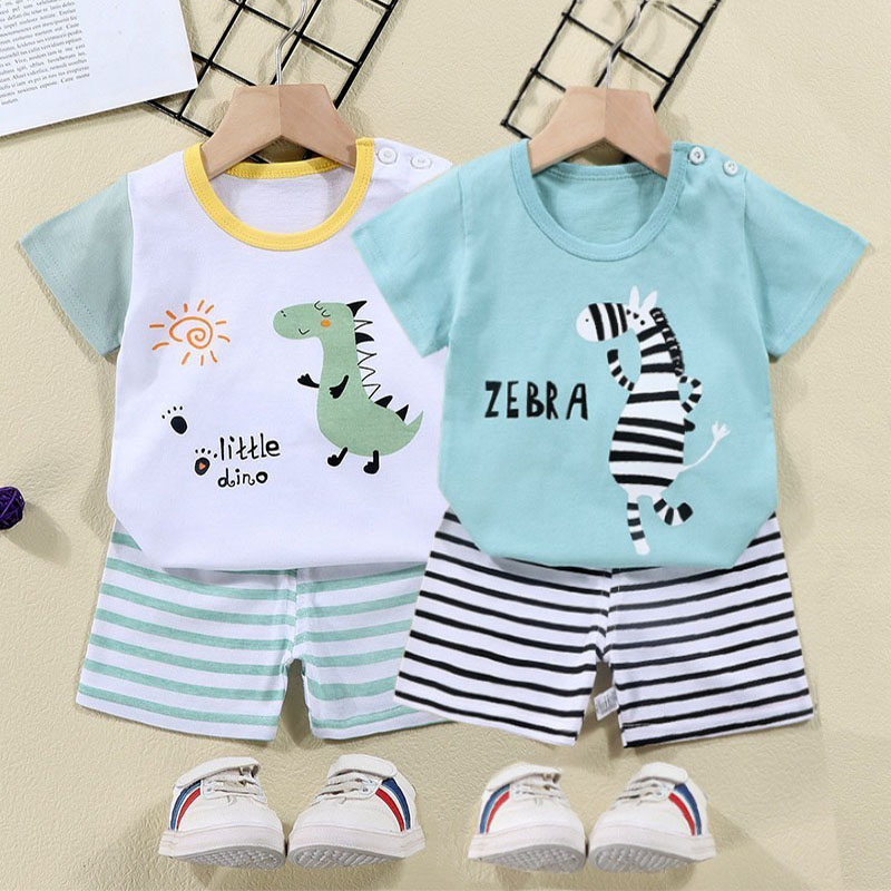 綿 Tシャツ + ショーツ 2 ピーストラックスーツセット子 - Boyshort Underwear のレビューと価格