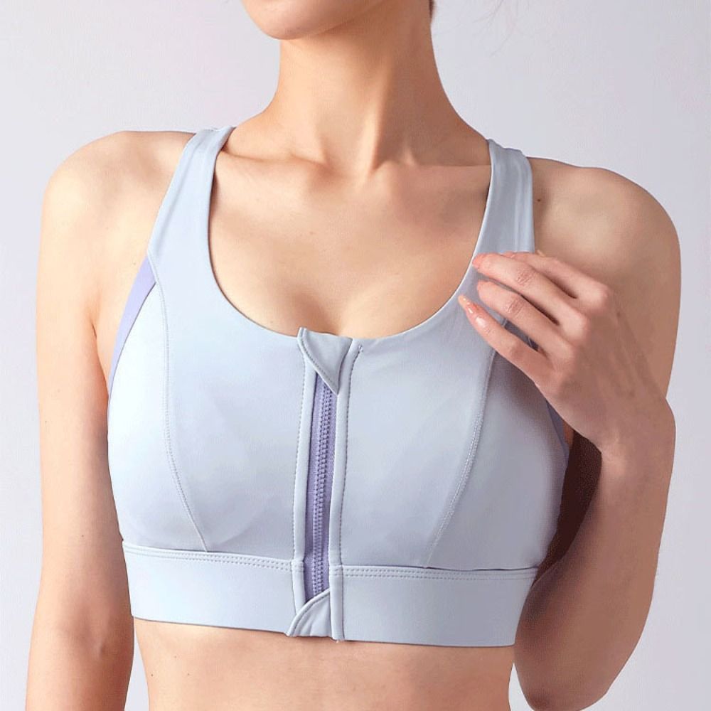 快適なパッチワークフロントジッパースポーツブラスリムフィット - Seamless Underwear Women のレビューと価格