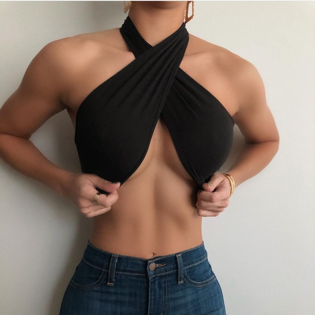 女性のための短い裸の背中のクロップトップ,セクシーなミニトッ - Strapless Bra Backless のレビューと価格