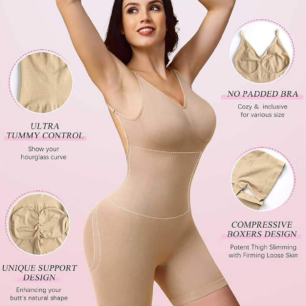 見えないシームレスボディスーツシェイプウェア女性用バックレス - Shapewear Bodysuit Firm のレビューと価格