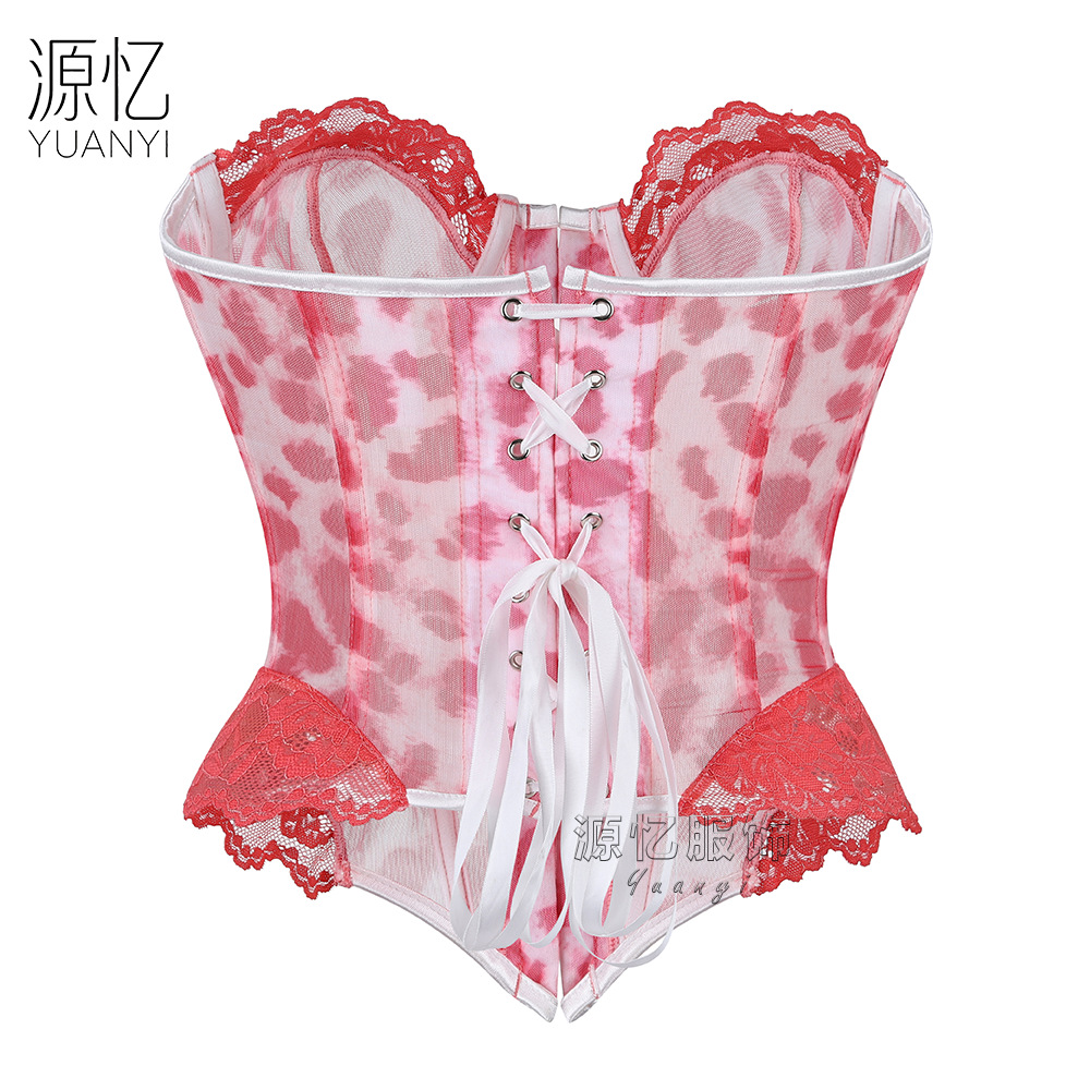 フロントクロージャー ピンク レオパード柄 レース コルセッ - Corset Waist Cinch のレビューと価格