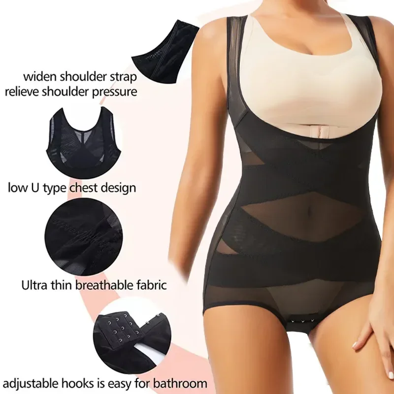 女性ボディスーツブリーフフルボディシェイパー下着シームレスな - Shapewear Bodysuit Firm のレビューと価格